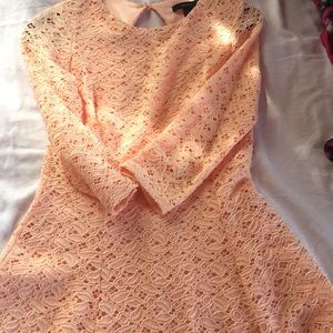 Peach Floral Lace Dress